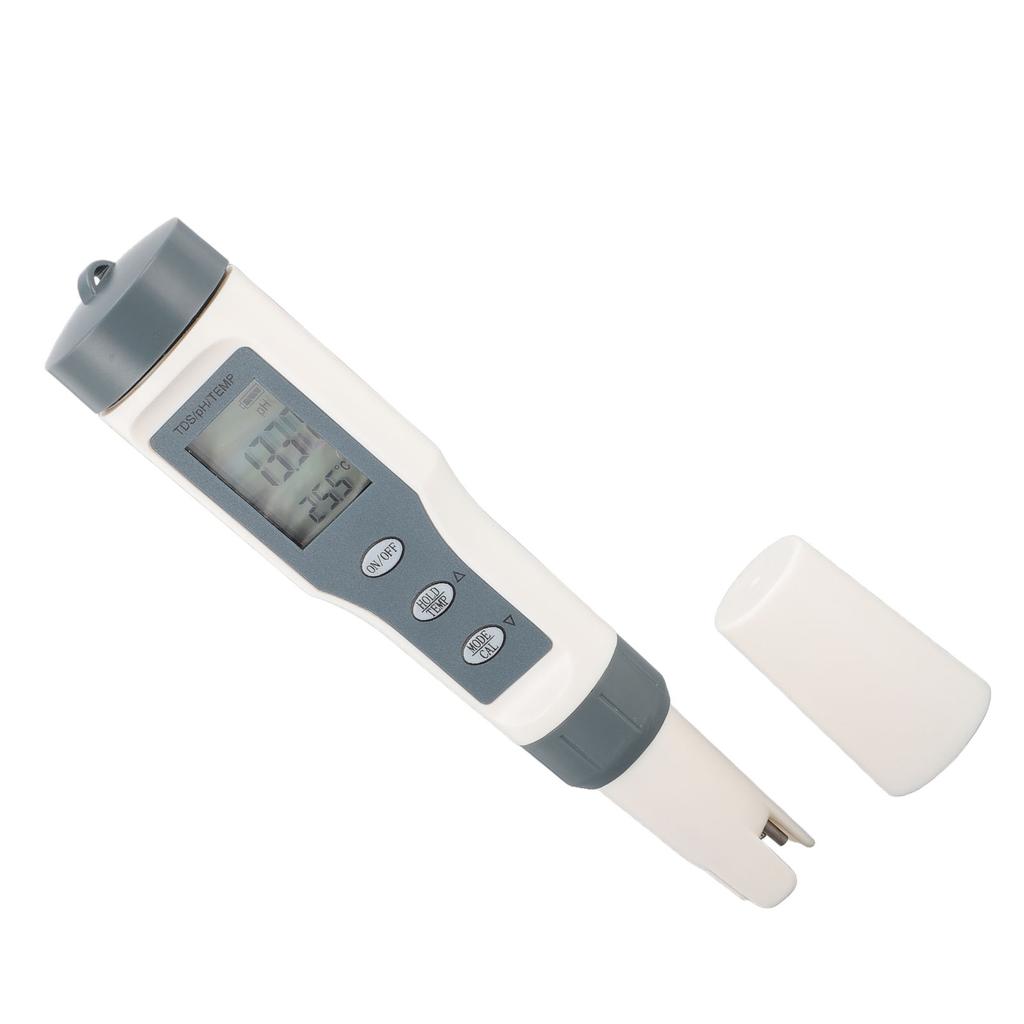 Water Salt Tester 3 In 1 Water PH TDS Temp Tester IP65 Water Resistant ATC 0.00-14.00PH for Pool Aqu
