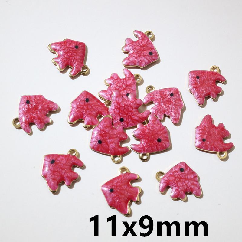 20pcs 11x9mm Stainless Steel Fish Enamel Charms Pendant Stainless Steel DIY Jewelry Making Accessories Findings