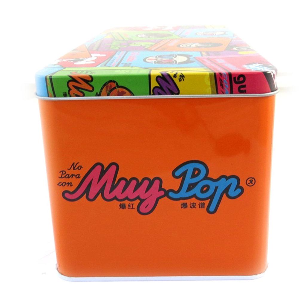 Muy Pop [L8776] - Multicolored Orange 'Muy Pop' Metal Box - 28x12x11 Cm