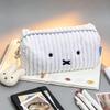 Kawaii Miffy Rabbit Cosmetic Bag Large Capacity For Makeup Tools Storage Cute Cartoon Fur Rattail Pouch Travel Organizer