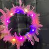 LED-Kranz Imitation Gänsefeder Dekor Bunt Leuchtend Leicht Winkel Krone Stirnband Damen