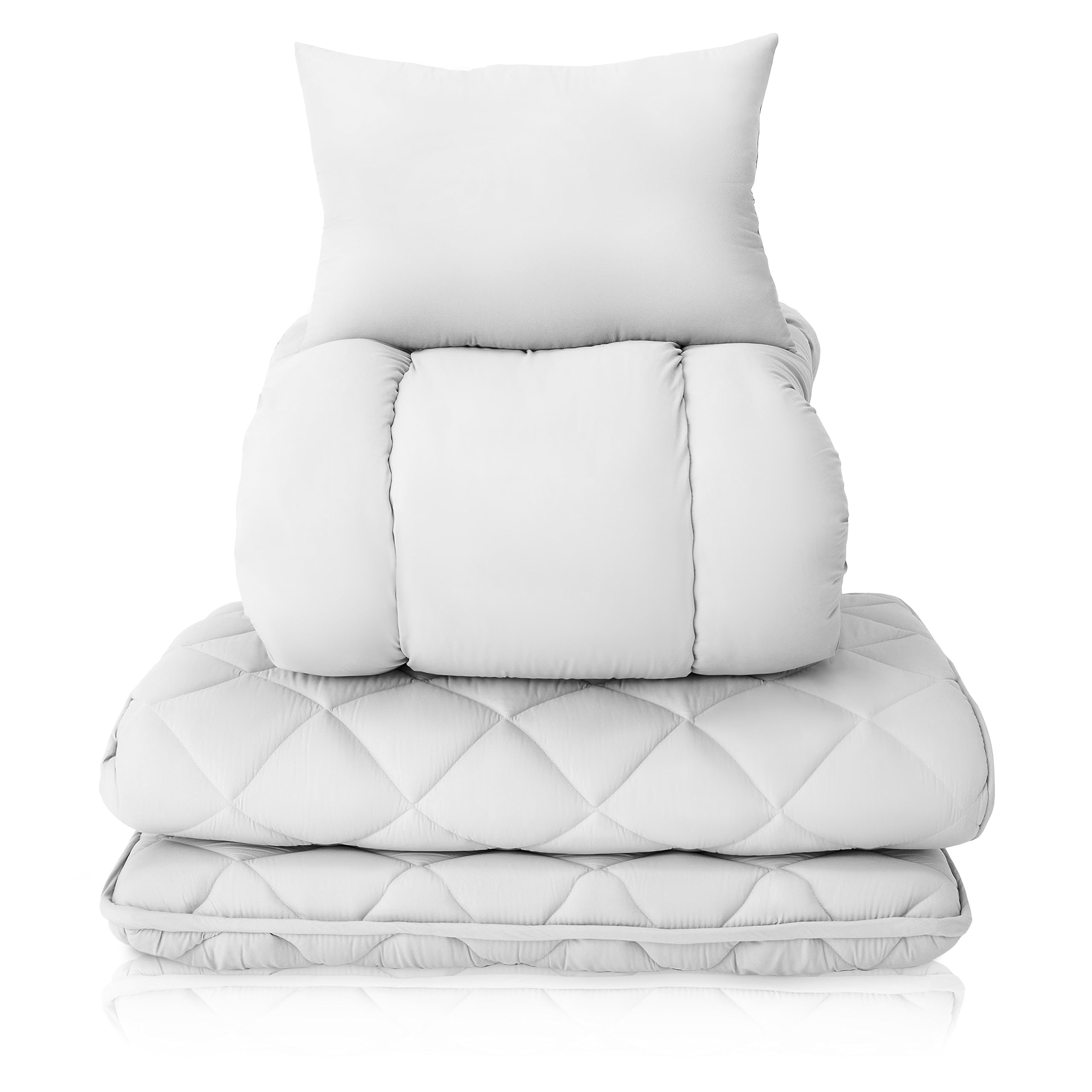 

Futon Kobo Futon Set Nene 3 Piece Set Single Long High Resilience Comfortable on the Back Extra Thick 150 Years Established Gray Volume Type Made in