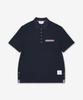 Tombeulaun Textured Cotton Linen Rwb Embroidered Short Sleeve Polo Shirt - Navy / Mjp244Ej0251415