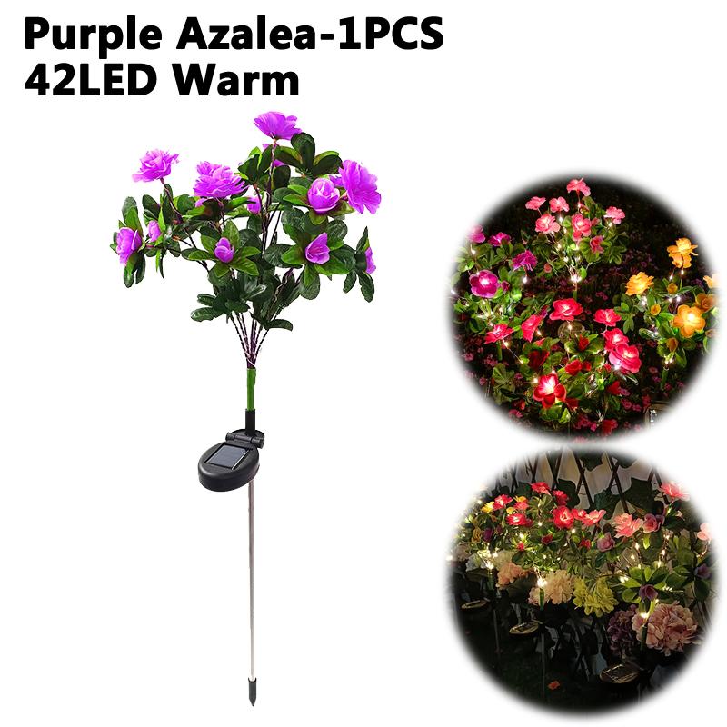 LED Solar Flowers Lawn Lights Outdoor Waterproof Warm Light Garden Decoration Lamp For Walkway Path Villa Yard Driveway