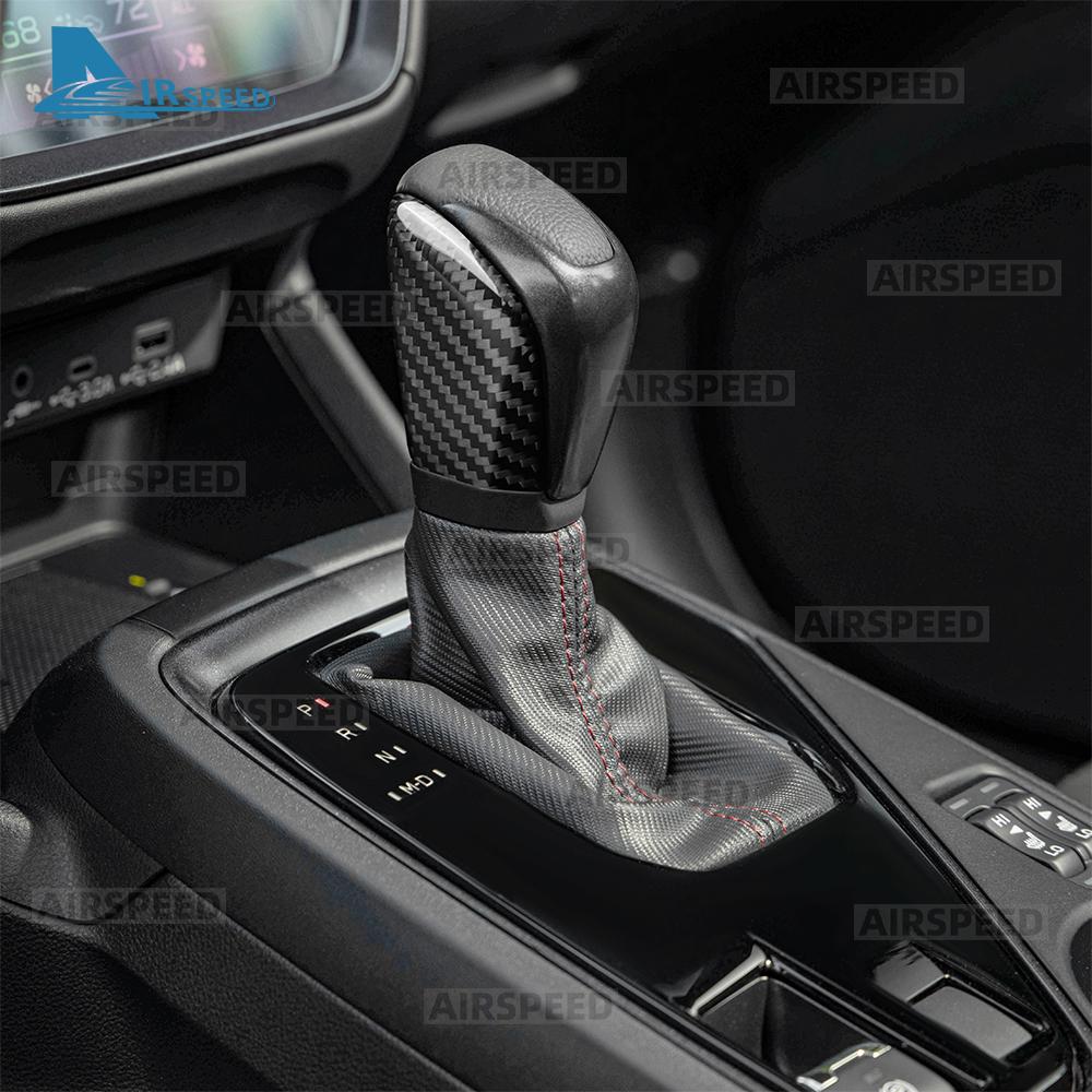 Real Dry Hard Carbon Fiber Sticker For Subaru Crosstrek/Impreza 2024 2025 2026 LHD RHD Car Gear Shift Knob Interior Cover