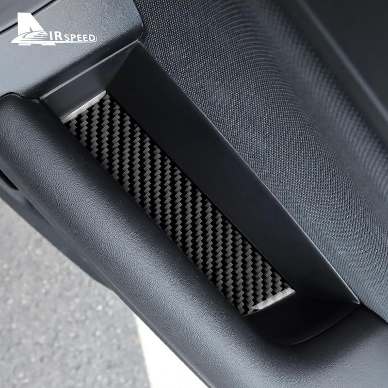 Real Soft Carbon Fiber Door Armrest Inner Groove Trim Sticker For Subaru WRX/WRX STI Decoration Interior Accessories