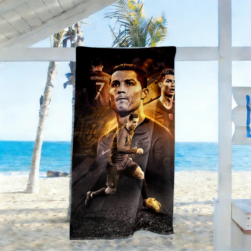Ronaldo's Evolution Football Beach Towel Super Soft Microfiber Quickdry Fabric Comfortable Lightweight