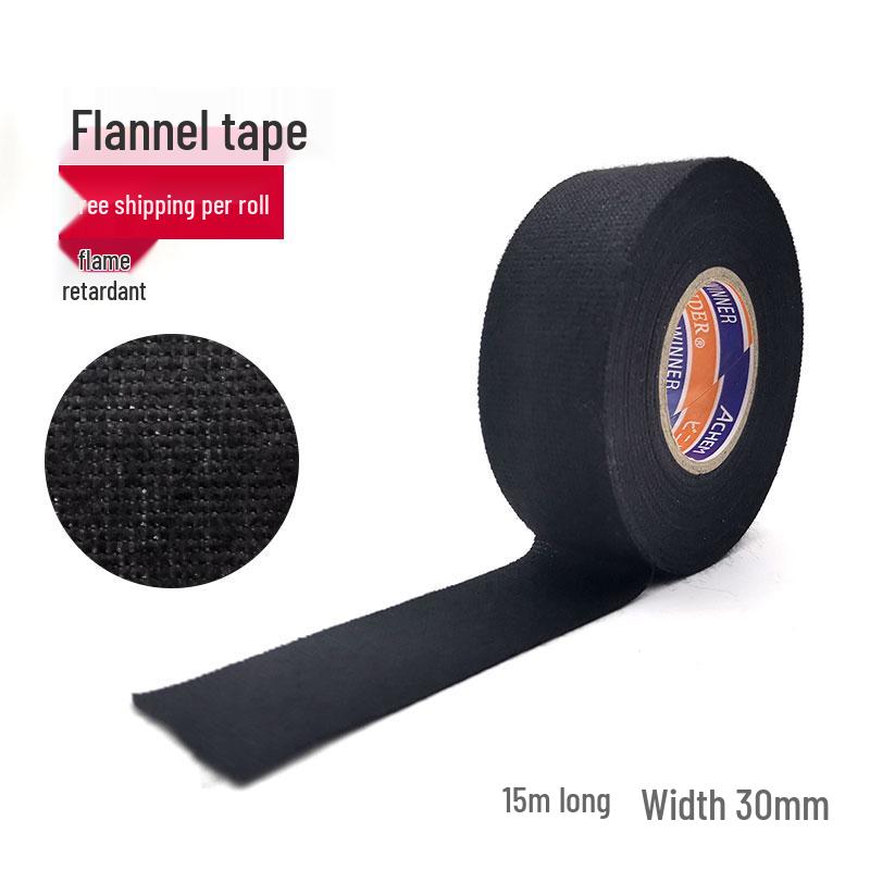 High Temp (105°C) Automotive Wiring Harness Tape - Flannel, Soundproof, Noise Reduction, Engine Protection, 1" Width