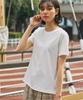 Aigle Official Prime Flex Logo Size M T-Shirt, Moisture-Wicking, Quick-Drying, Women's, White,