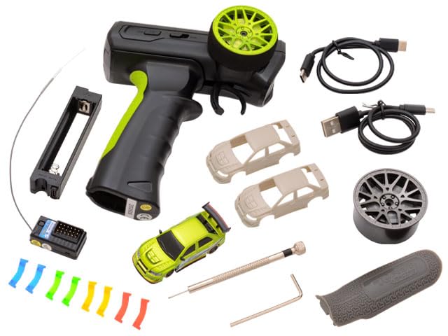 Japanese TURBO RACING Drift Car C66 Green Hi-Tec [Official Product] 1/76