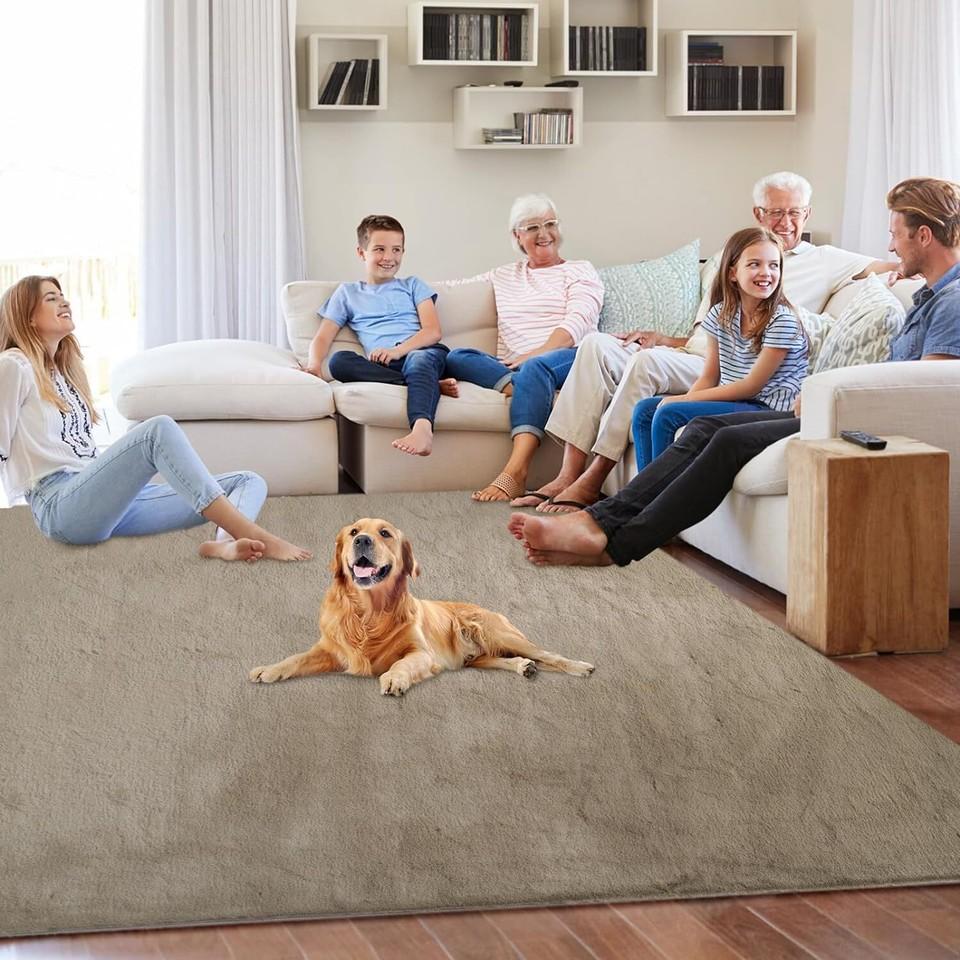 Carpet Living Room Faux Fur Luxury Plush Deep Pile Shaggy Soft Washable