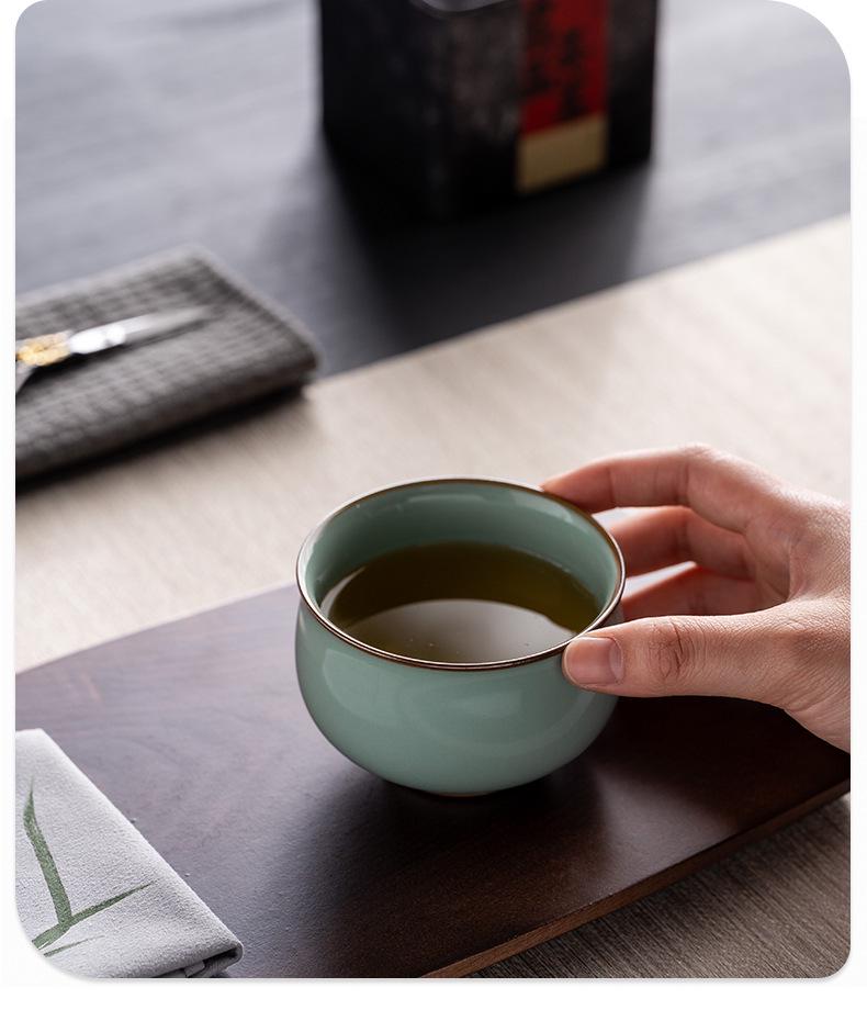 Sky Blue Ru Porcelain Gongfu Tea Master Cup - Personal Tea Tasting Set