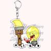Hot Game Characters Keychain for Accessories Bag Firey Ruby Teardrop Flower Pin Coiny Price Tag Keyring Jewelry Fans Gamer Gifts