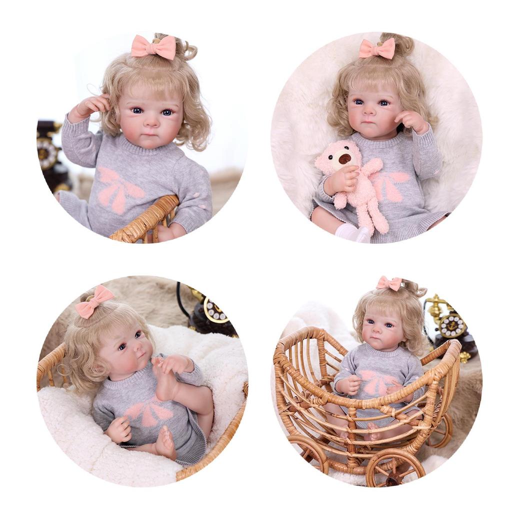 KEIUMI 18 Inch Realistic Reborn Baby Doll Full Silicone Vinyl Cute Girls Early Education Toy Birthday Gift
