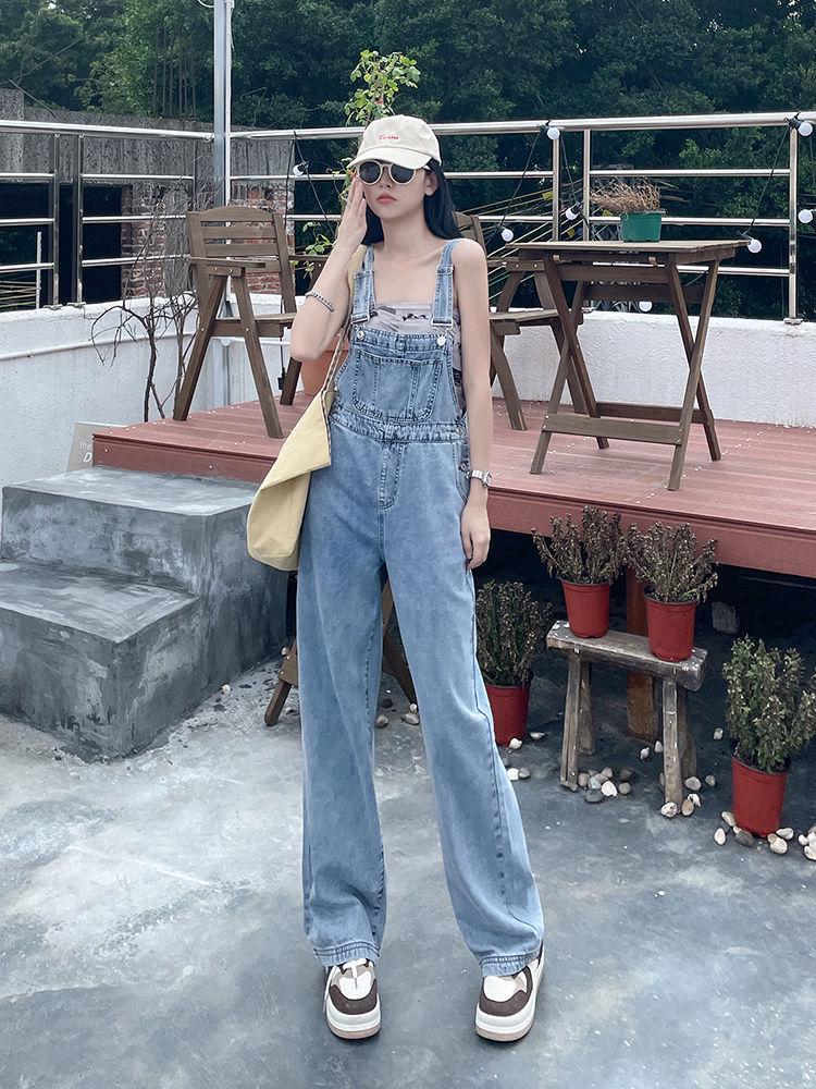 

Женский утягивающий комбинезон из денима с высокой талией и широкими штанинами, весна/осень 2025 г. Small темно-синий