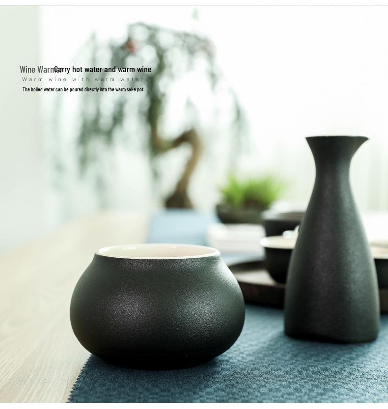 Creative Ceramic Wine Warmer - Yellow Wine Heating Set with Hot Water Pot