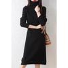 Brand Wool Knit High Neck Slimmer Pullover Sweater Dress - 2025 Autumn/Winter Collection