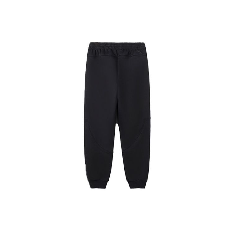 Li Ning X Disney Logo Solid Color Fleece Cuffed Sweatpants Men Bottoms Black AKLR681-2