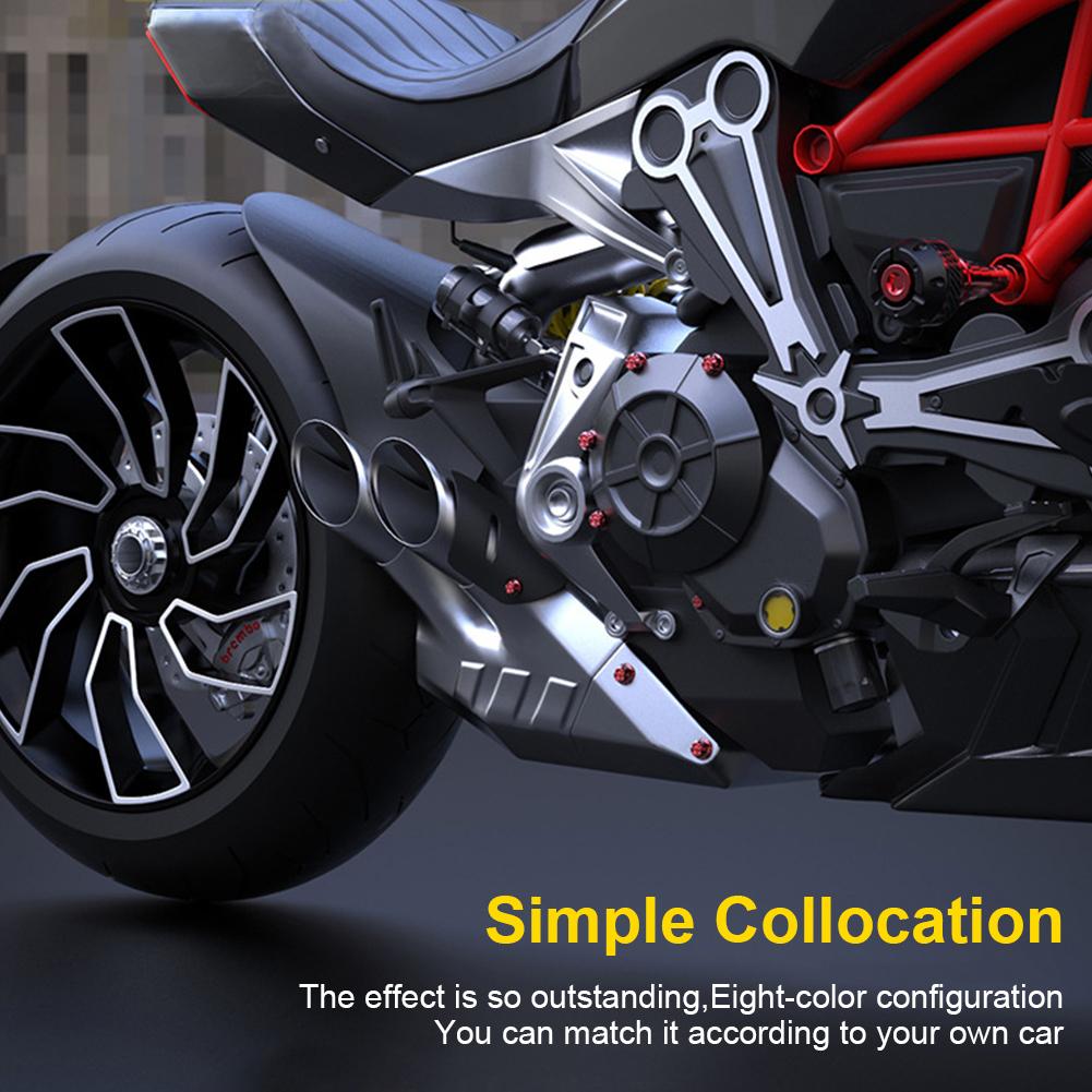 58PCS Universal Motorcycle Modification Engine Decor Outer Hexagonal Head Colorful Screw Cover Lug Nuts Motor Bike Accessories