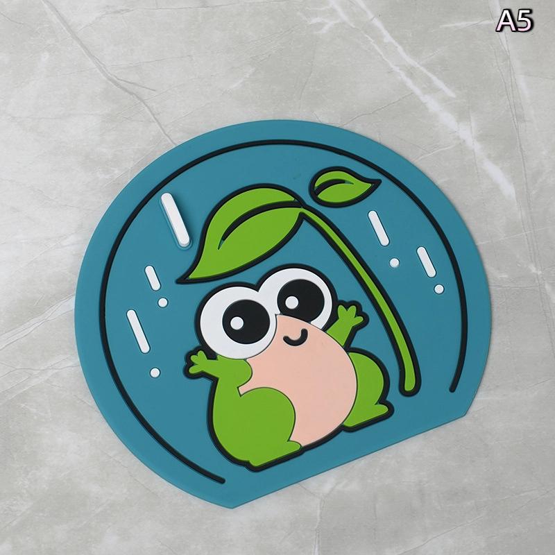 New Sewer Floor Drain Cover Deodorizer Cat Frog Pattern Bathroom Silicone Seal Mat Deodorant Mat Kitchen Toilet Insect-proof Mat