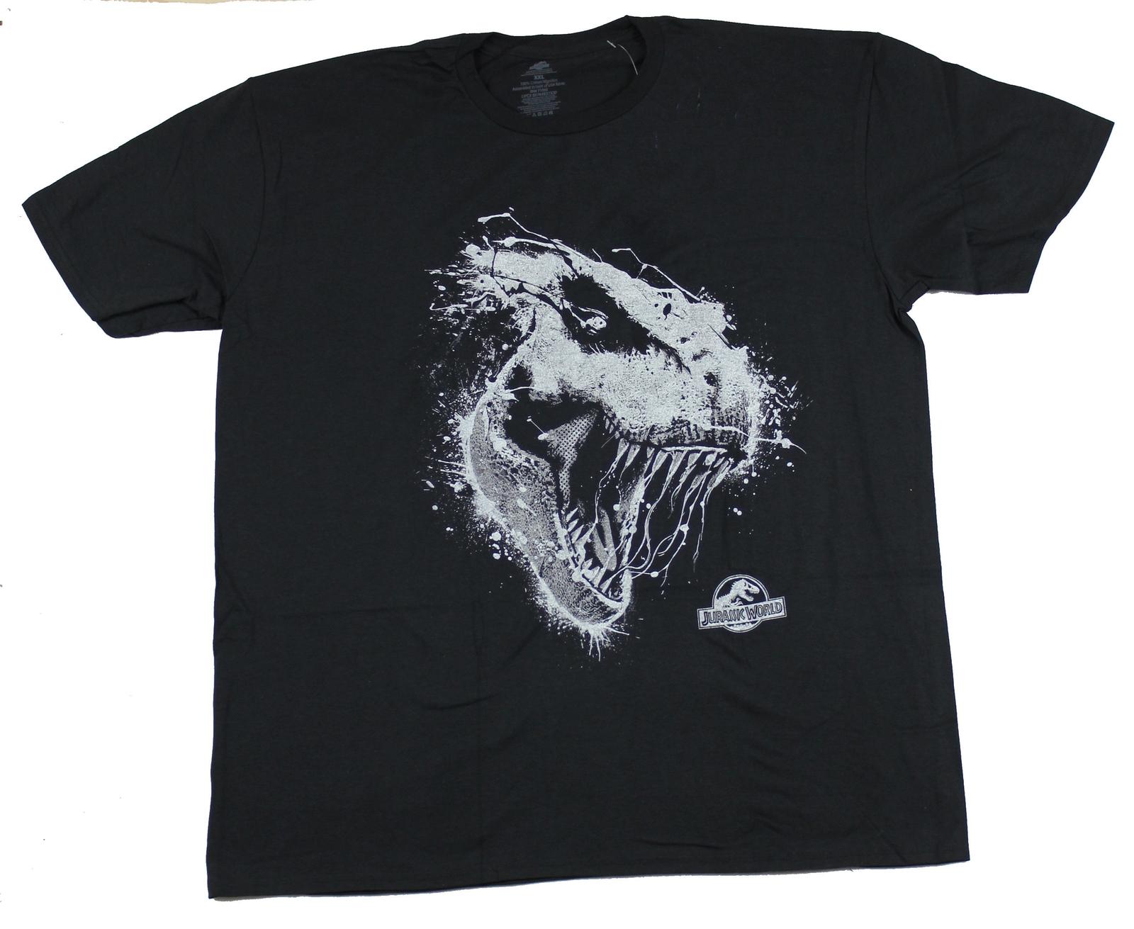 Jurassic World Park Mens T-Shirt - Glow In The Dark Vicious Dino Face XXXXL