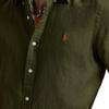 Polo Ralph Lauren Custom Linen Pony Logo Shirt Men shirts Olive-Green 710968912-002