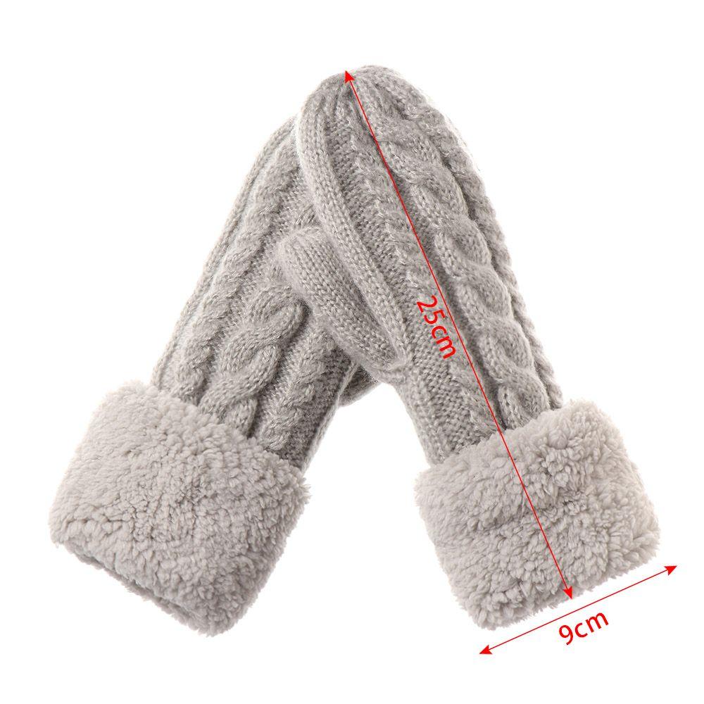 Fashion Twist Flowers Thickening Knitting Wool Female Guantes Full Finger Gloves Women Mittens