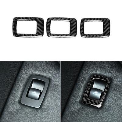 4Pcs Window Control Anti-scratch Sticker Epoxy Treatment Panel Carbon Fiber Left Drive
