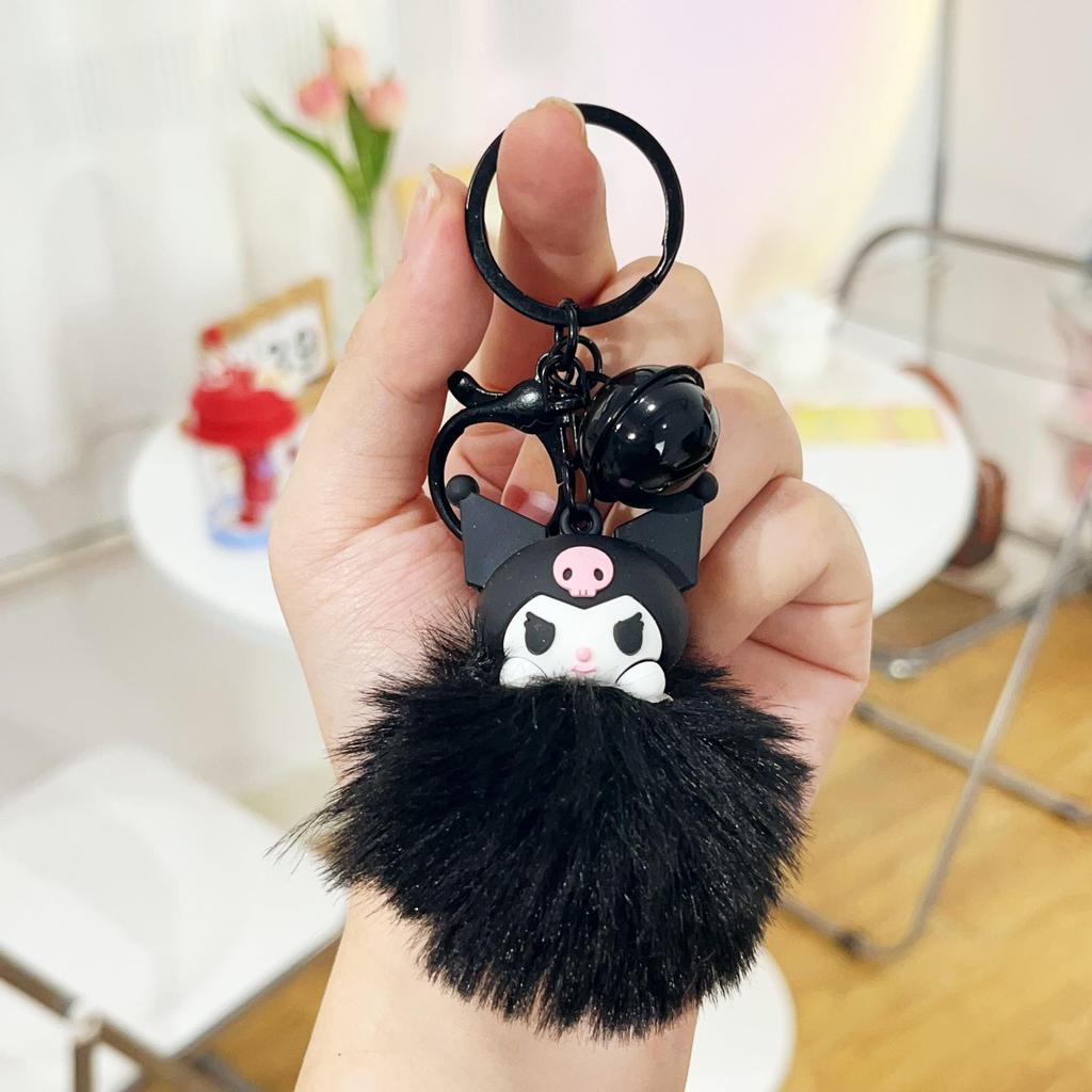 Kuromi Sanrio Cartoon Doll Keychain: Furball Backpack & Car Pendant for Best Friends