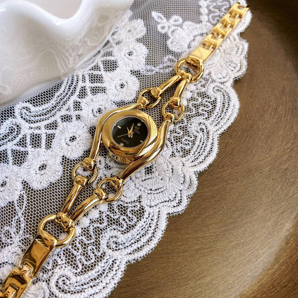 New Luxury Unusual Watch Designer Gold Watch Bracelet Type Stainless Steel High-end Quartz Temperament Gift for Women