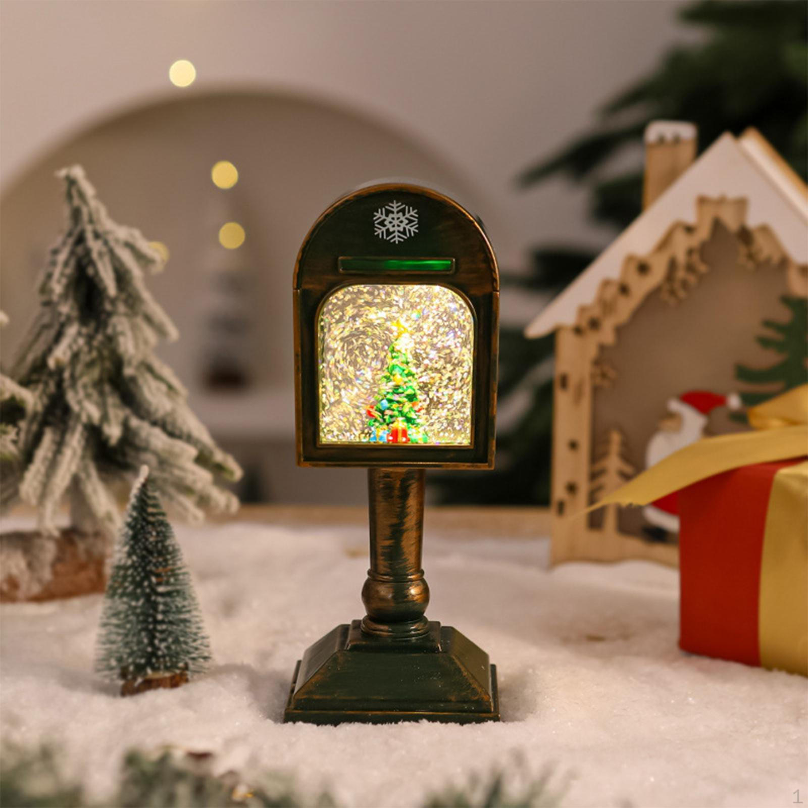 

Рождественский фонарь-снежный шар с блестками и водой 8x7x20см Подарки Украшение для Xmas Tree