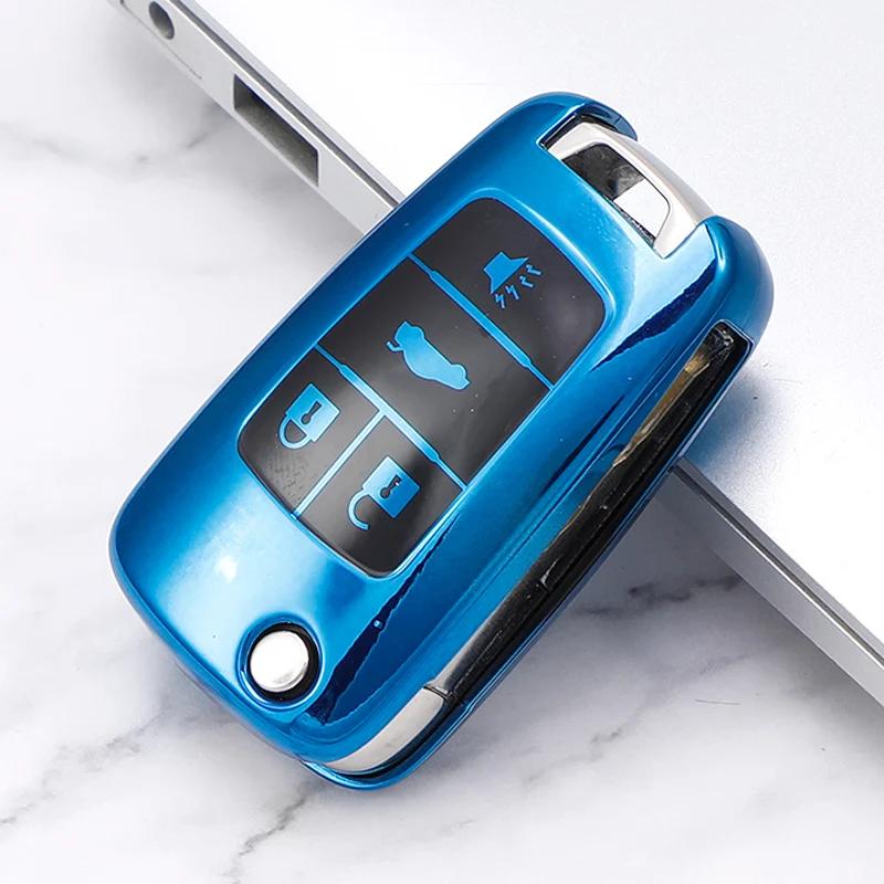 Soft TPU Key Cover Case for Chevrolet for Buick for Cruze Aveo Trax for Opel Astra Corsa Meriva Zafira Antara J 4 Buttons Key