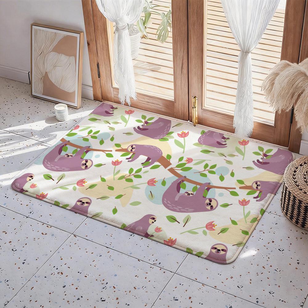 Animal S Sloth Floor Mat Eco Flannel Doormat Non Slip Odorless Indoor Floor Rug Soft Short Plush Home Mat