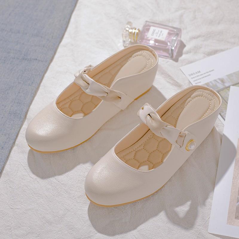 

Женские туфли на танкетке, летние туфли-мюли на высоком каблуке, туфли Мэри Джейн с круглым носком, бежевые, размер, модные, роскошные, новые 42 бежевый