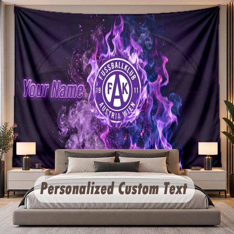 Custom Name Text Tapestry Austria Wien FC Personalized Polyester Wall Tapestry For Bedroom And Room