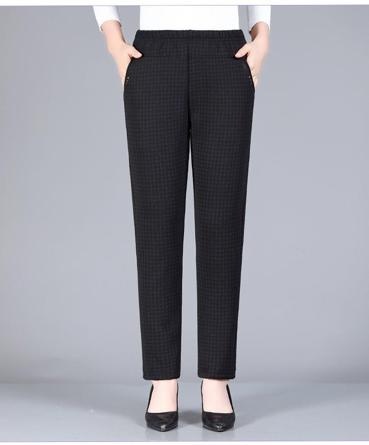 Pantalon Velours Doublé Taille Haute Élastique pour Femmes - Épais, Coupe Ample, Parfait pour les Femmes d'Âge Moyen et les Personnes Âgées