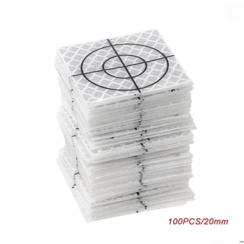 100pcs Size 20 30 40 50 60mm Reflector Sheet For Swiss Total Station Survey Geography White Target Sheet Reflective Sticker