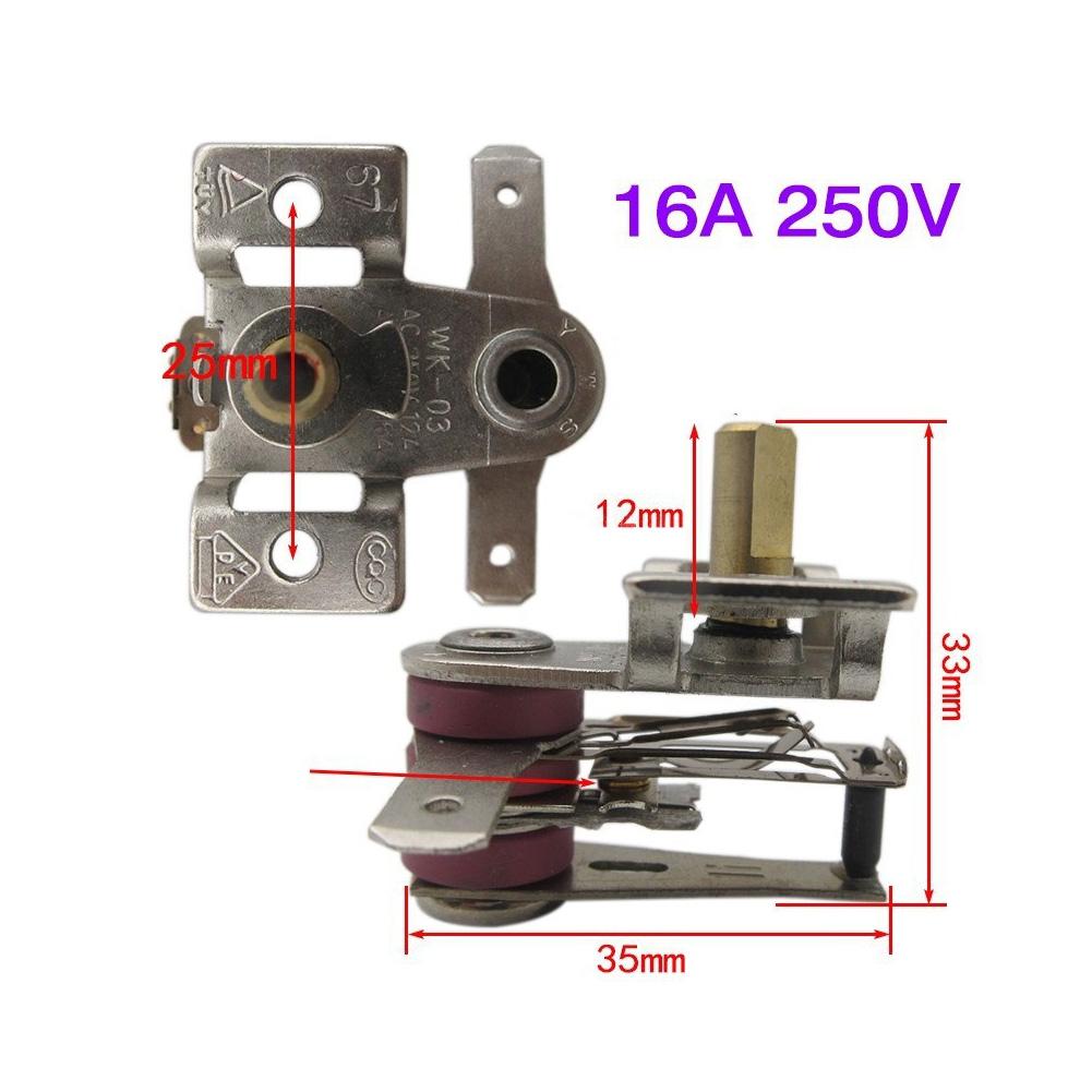 Temperature Switch Adjustable Temperature Switch Heating Bimetal Thermostat KST-220 16A/250VAC For Electric Heaters/Cookers China Mainland