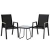 3-Piece Outdoor Bistro Set, Small Table with Adjustable Feet
