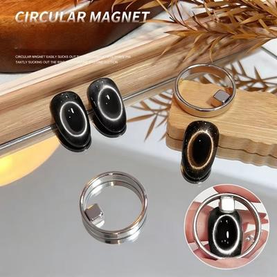 Ring-shaped Hollow Cat Eye Magnet Set Double Magnet French Manicure Applicator  French Nail Designs