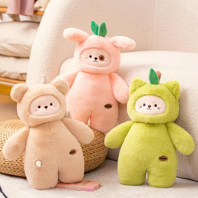 Cartoon Cute Fruit Pillow Doll Peach Pear Potato Plush Toy Doll Girl Sleeping Doll Gift