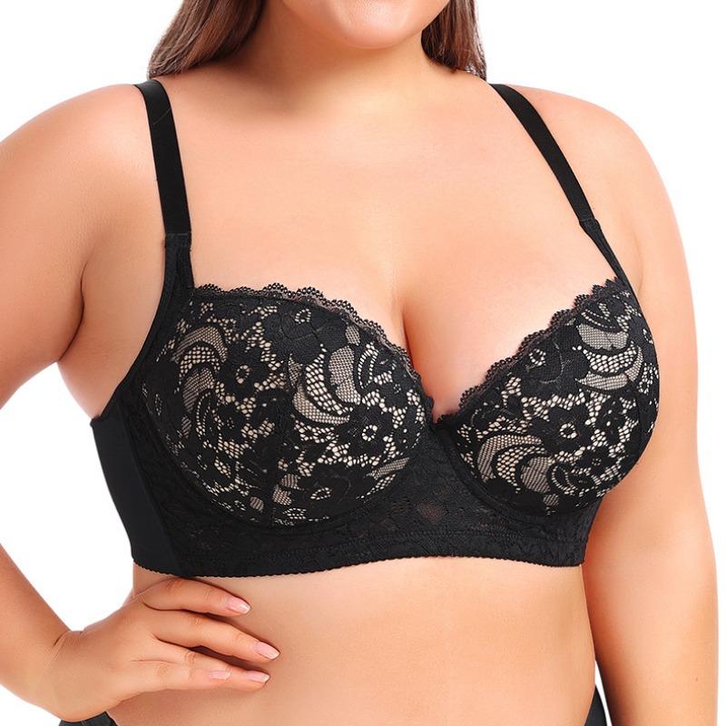 Oversized Comfort Push-Up Underwire Adjustable Lace Bra