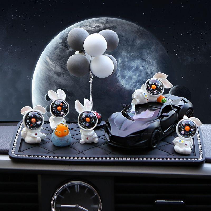 2025 Starry Sky Rabbit Car Ornament New Design Cute Popular Astronaut Car Dashboard Interior Decoration for Women