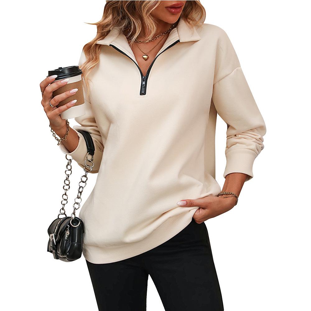 2026 Autumn and Winter New Women's Zipper Long Sleeve Sweatshirt Fashion Pullover Fleece Sweatshirt