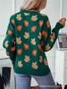 Autumn Leaf Pattern Knit Sweater for Women