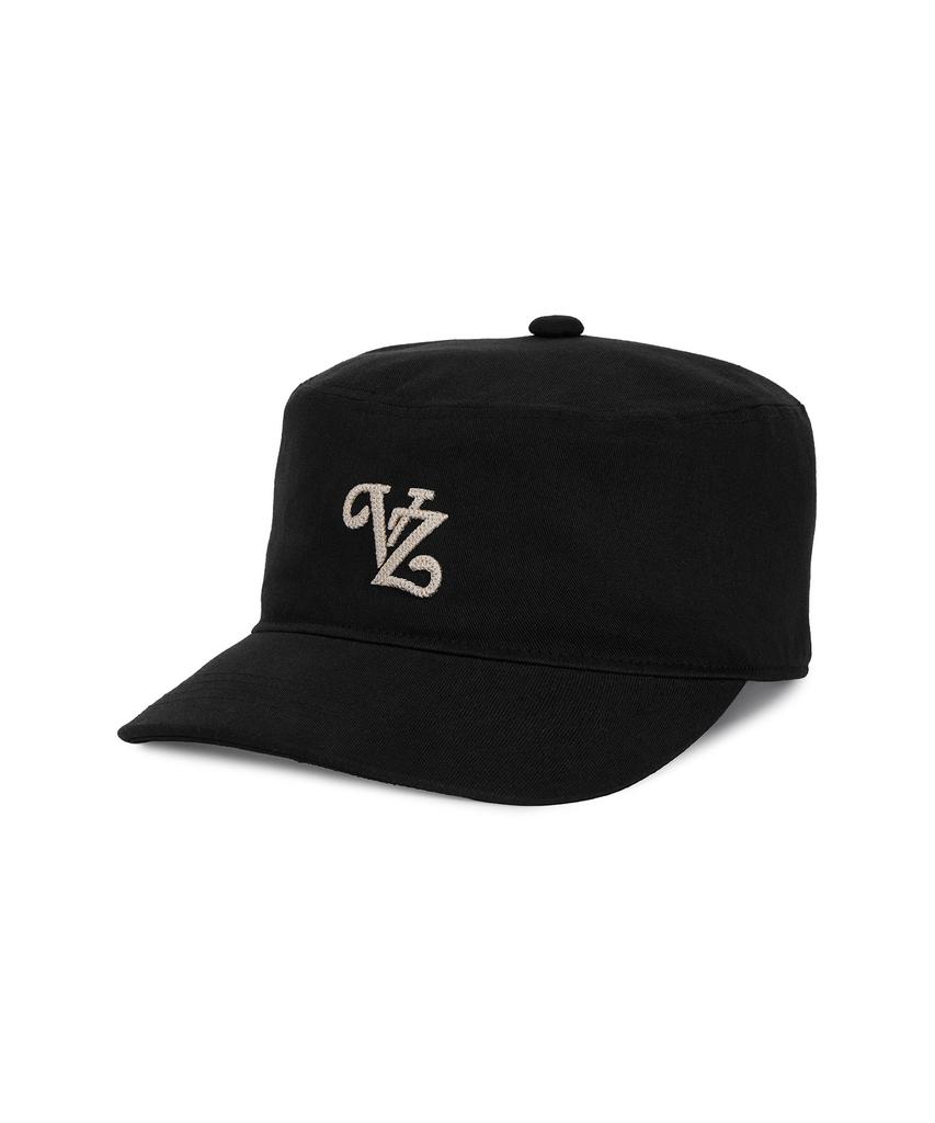 Bajal Leaf Vz Monogram Twill Pillbox Cap Black