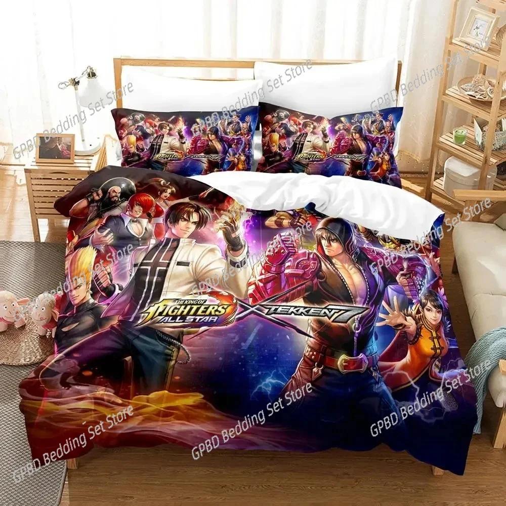Comforter Anime The King Of Fighter Bedding Set 3D Printed Suitable For Bedroom Kids Home Textile