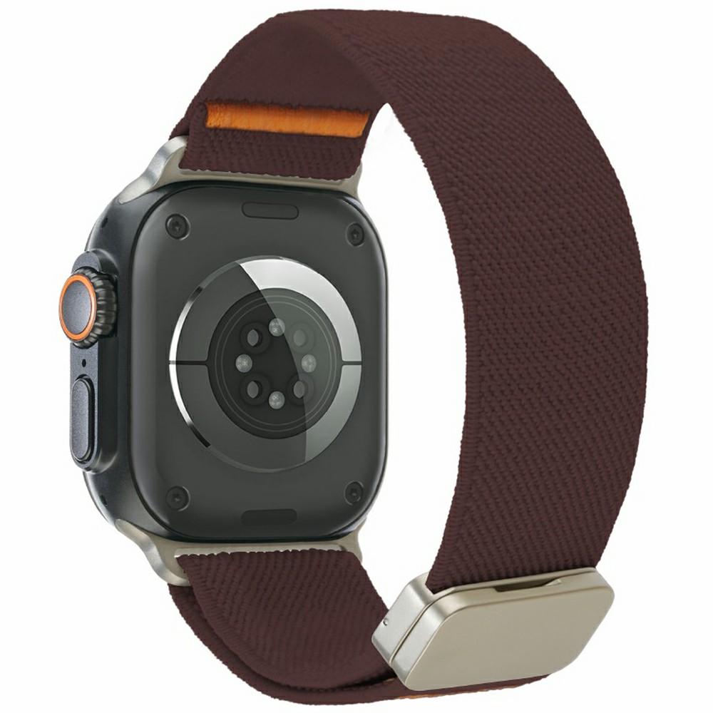 

Watch Band For Apple Watch Series 10 Ultra 9 8 7 SE 6 5 4 3 2 1 46mm 49mm 45mm 44mm Stretch Woven Nylon Strap Wine Red