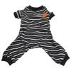 Dog Pajamas Warm 4 Legged High Collar Soft Stretchy Striped Puppy Jumpsuit Sleepwear for Home