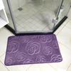 Yousheng Non-Slip Bathroom Rug 3D Rose Pattern Floor Mat Coral Velvet Solid Color Carpet Doormat for Home Indoor Entrance Front Door